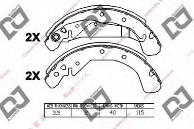 DJ PARTS bs1150 -  Комплект тормозных колодок